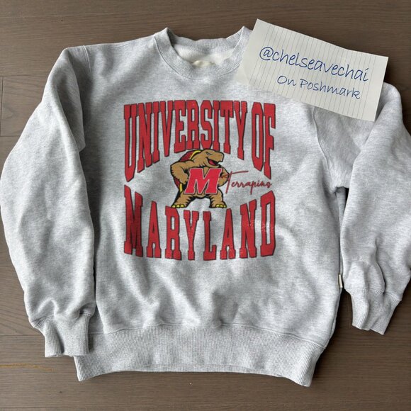 Vintage University of Maryland Sweatshirt Maryland Terrapins Football Shirt tee - Picture 1 of 2